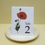 Wedding Table Card, Floral Table Card, Wedding..